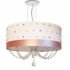 Lustre Infantil Pendente Pérolas Coloridas 40X15 Branco - Tom luz