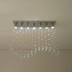 Lustre para sala de jantar em cristais k9 com 65cm de altura