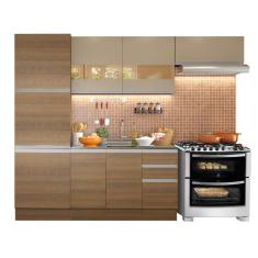 Cozinha Completa Madesa Glamy sem Tampo e Pia Rustic Crema