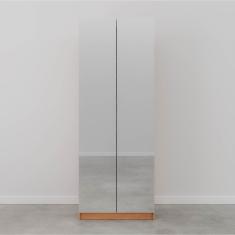 Guarda Roupa Hera Com Espelho 2 Portas Com Cabideiro E 2 Gavetas Cabecasa Madeiramadeira Branco Geada/Louro/Cinza