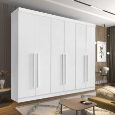Guarda Roupa Casal 6 Portas 6 Gavetas Paris Plus D Doro Branco