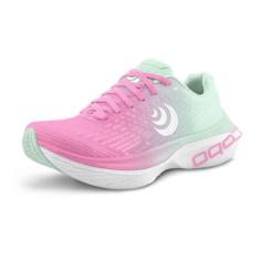 Topo Athletic Tênis feminino Spectre 2 confortável acolchoado durável 5 mm Drop Road Running Tênis esportivo para corrida na estrada, Rosa/azul, 40