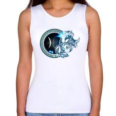 Regata Feminina Signo Peixes Astrologia - Foca na Moda, Branco, GGG
