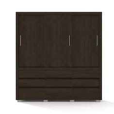 Guarda-Roupa Casal Bartira Arezzo com 207,4 cm de Largura, 3 Portas e 9 Gavetas Externas