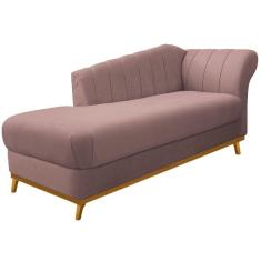 Diva Recamier Vanessa 185cm Lado Esquerdo Linho - Doce Sonho Móveis Cor Rosê