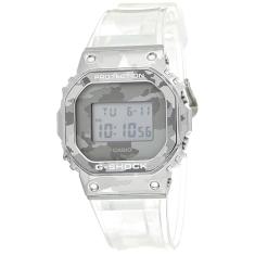 Casio Relógio de pulso digital masculino G Shock gm 5600Scm 1Dr Metal Face, prata, pulseira, Prata, alça