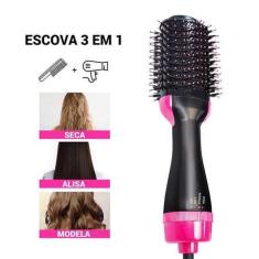 Escova 3 Em 1 Secadora Alisadora E Modeladora