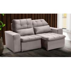 Sofá Retrátil e Reclinável 150 cm Classic Veludo Castor - Chamby Móvei