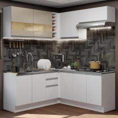 Cozinha Completa de Canto Madesa Glamy 349001 com Armário e Balcão (Se