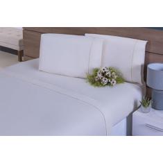 Jogo Lençol Queen Size 3 Peças Algodão 200 Fios Percal Palha - Thais E