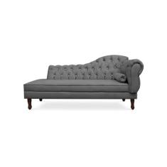 Recamier Divã Juliana 160cm com Strass - Esquerda Suede - Passoni Deco