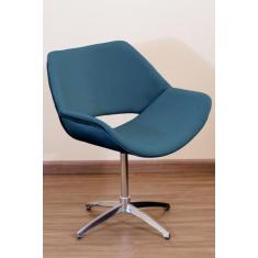 Poltrona Decorativa Vazada Pé Giratório de Alumínio - Squadra Decor, A