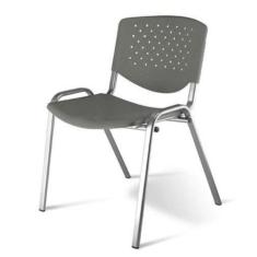 Cadeira Empilhável Linha Polipropileno Atenas Cinza - Design Office