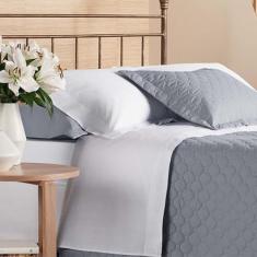 Jogo de Cama Solteiro Privilege Andreza Branco 3 peças - Andreza Enxov