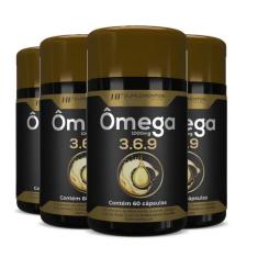 4x OMEGA 3 6 9 60CAPS PEIXE LINHAÇA BORRAGEM HF SUPLEMENTS - HF SUPLEM