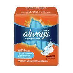 Absorvente Always Super Proteção Seca com abas 8 Unidades