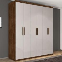 Guarda Roupa Dubai Casal Seis Portas Malbec Off White - CasaH