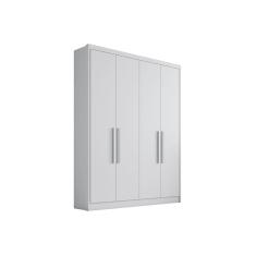 Guarda Roupa Casal 4 Portas e 3 Gavetas Moderni Branco - Novo Horizonte
