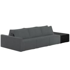 Sofá Ilha Modular Para Sala 312cm com Puff Dublin K01 Bouclê Cinza TB7