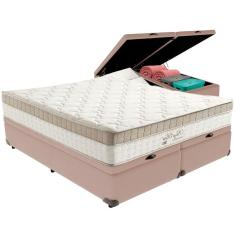 Cama Box Baú Bege E Colchão King Best Molas Ensacadas Queen 158x198x33 Anjos