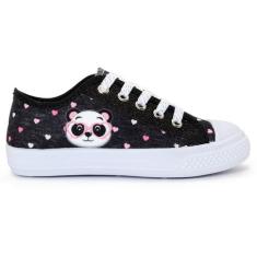 Tênis Infantil Feminino Cano Baixo Panda Glitter Menina REF021 - NIPPO