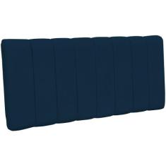 Cabeceira Cama Box Painel Queen 160 cm Dubai W01 Suede Azul Marinho - 