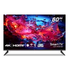 HQ Smart TV 60" UHD 4K, HDR, Tela sem bordas, Android 11, Sistema Ultrasound, Design Slim, Processador Quad Core, Espelhamento de tela, HQSTV60NK