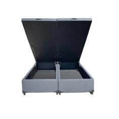 Cama Box Baú Queen Bipartido Linhão Preto Com Pistão A Gás, Estrutura 