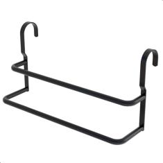 Porta Toalhas Duplo Toalheiro Para Box MetalCromo Turin Preto Fosco 60cm