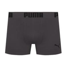 Cueca Boxer Puma Sem Costura Masculina - Chumbo e Preto, Chumbo, Preto