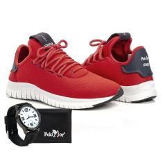 Kit Tênis Masculino Polo Joy Sport + Carteira E Relógio-Masculino
