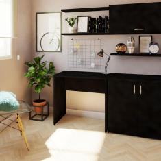 Mesa Reta Corp 25mm 90 cm 47 cm Bramov Móveis Preto