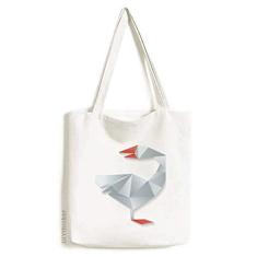 Bolsa de lona abstrata geométrica com estampa de origami de ganso bolsa de compras casual