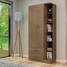 Guarda Roupa Solteiro 2 Portas 2 Gavetas Moju Marafon Móveis Nogueira