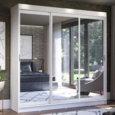 Guarda Roupa Casal Istambul 3 Portas com Espelho Madesa