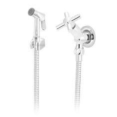 Ducha Higiênica Banheiro Metal Cromada Acionamento 1/4 Volta