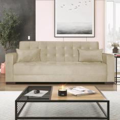 Sofá Cama 3 Lugares Suede Ipanema Bege
