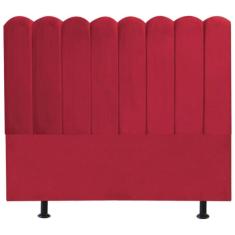 Cabeceira Nuvem Cama Box King 195 cm Alanis Suede Vermelho
