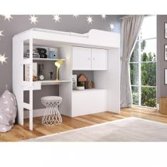 Cama Infantil Alta Multifuncional  Baú Lion Art in Moveis