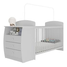 Berço Cômoda Cajuzinho para Colchão 60x130cm Multimóveis Bb0516 Branco