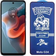  Pelicula 9D Ceramica Privacidade Fosca Compativel com Motorola G34 - 