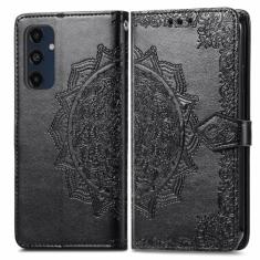 COTDINFOR Capa carteira para Samsung Galaxy S24 FE com suporte para cartão, fecho magnético de couro PU com suporte, capa protetora à prova de choque para celular para Samsung Galaxy S24 FE. mandala