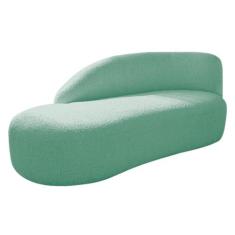 Divã Recamier Curvo Luna 160cm Lado Esquerdo Suede - Doce Sonho Móveis