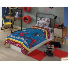 Jogo de cama infantil 3-peças spider man solteiro microfibra lepper