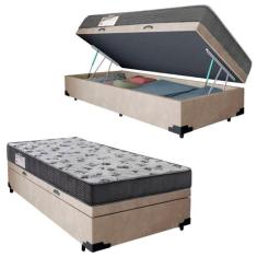 Cama Box Baú Solteiro Suede + Colchão De Espuma D33 - Sereneprime - 88