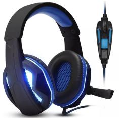 Fone Ouvido Headset Gamer Kp 396 Knup - Azul