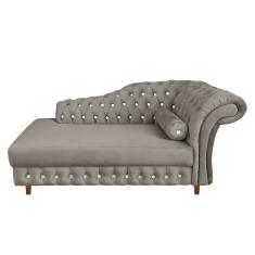 Divã Chesterfield Juliette 160cm Pés Chanfrado Marrom Rato