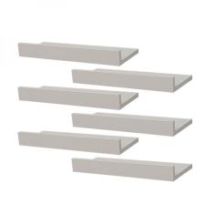 Kit 6 Prateleiras Porta Quadros 40 x 10cm Branca