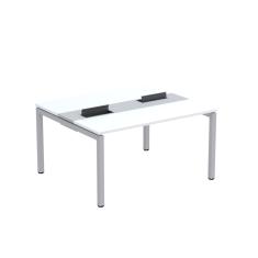 Mesa Plataforma Dupla Com Pé De Aço Para Coworking 140x120 Pdc14-12-2p Branco-cinza