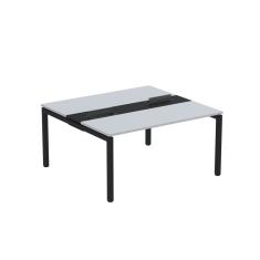 Mesa Plataforma Dupla Com Pé De Aço Para Coworking 150x140-2p Pdc15-14-2p Cinza-preto